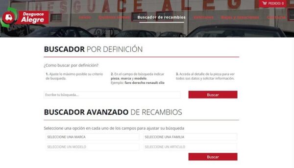 Buscador online recambios coche